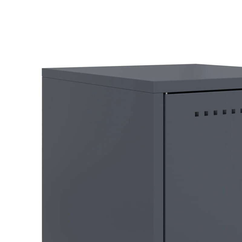 Aujah 36cm W Steel Bedside Table, Anthracite 