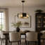 Luminaire suspendu rond en cristal à 5 lumières K9
