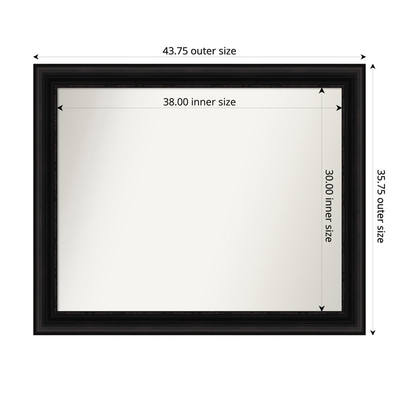 Miroir mural Senaiya, Rectangle, 35,75 po x 43,75 po