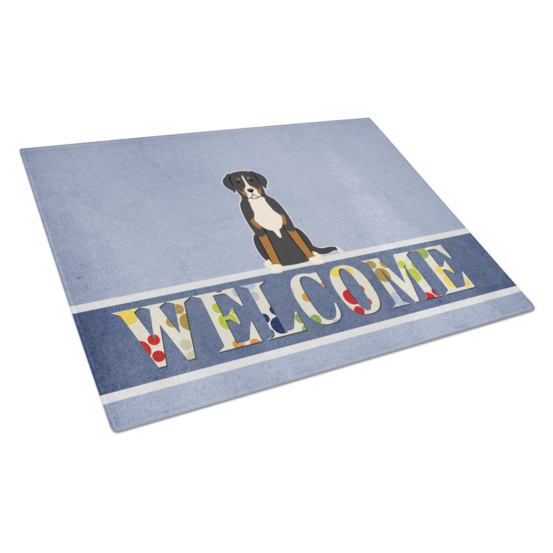 Caroline's Treasures Welcome Dog Glass Greater Swiss Mountain Dog Cutting Board