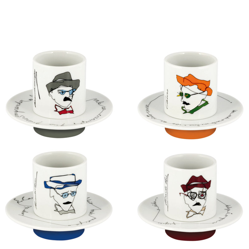 Heterónimos 4 Piece Coffee Mug and Saucer Set