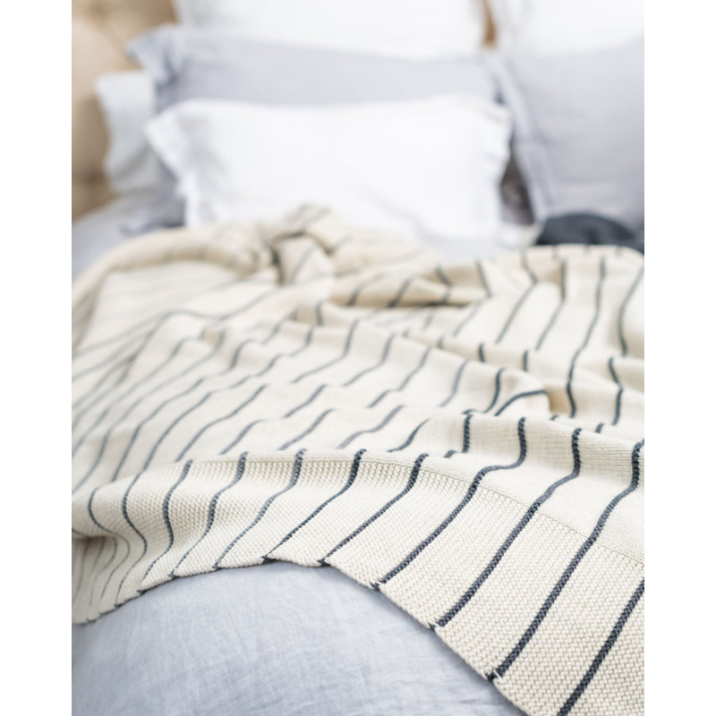 Knitted Throw Blanket, Gray Combo