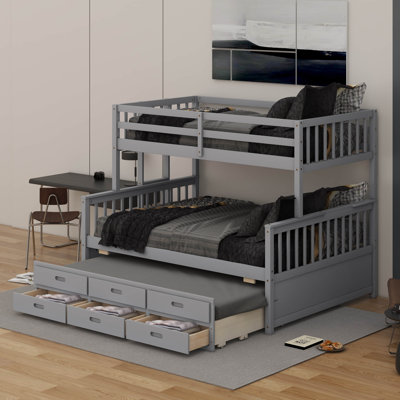 Twin Over Full Bunk Bed With Drawers And Trundle