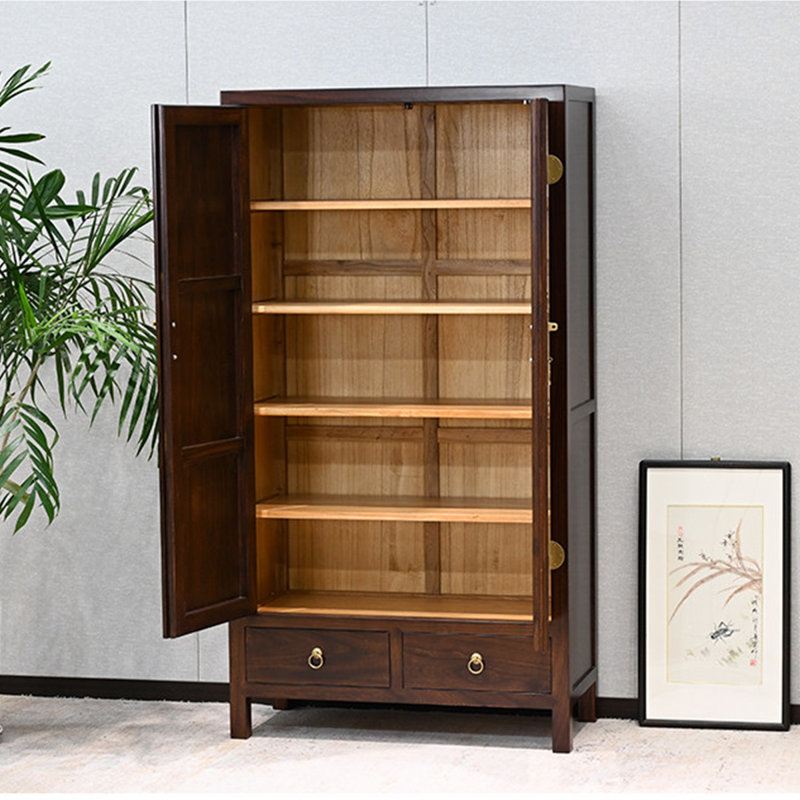 Armoire à chaussures sculptée en bois massif de style chinois