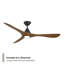 Ventilateur de plafond intelligent en bois naturel Carve 3 avec trousse d'éclairage à DEL sélectionnable 2700K-3000K-4000K-5000K et télécommande incluses, fonctionne avec Alexa et l'application Android ou Android-123843251-116667909-116667906