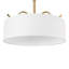 Luminaire suspendu tambour en tissu courbé à 3 lumières