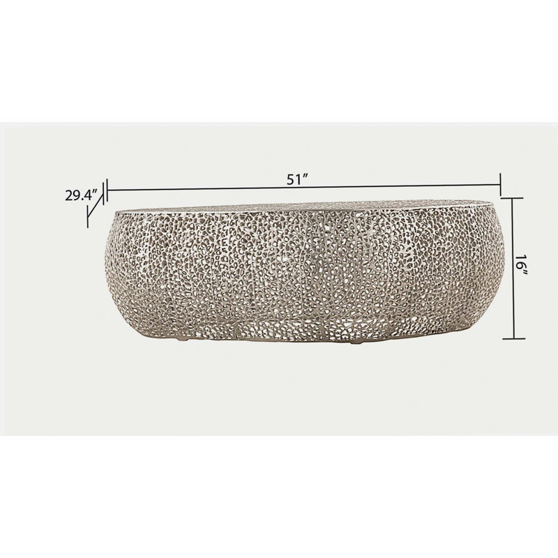 Table basse ovale argent, Argent argent