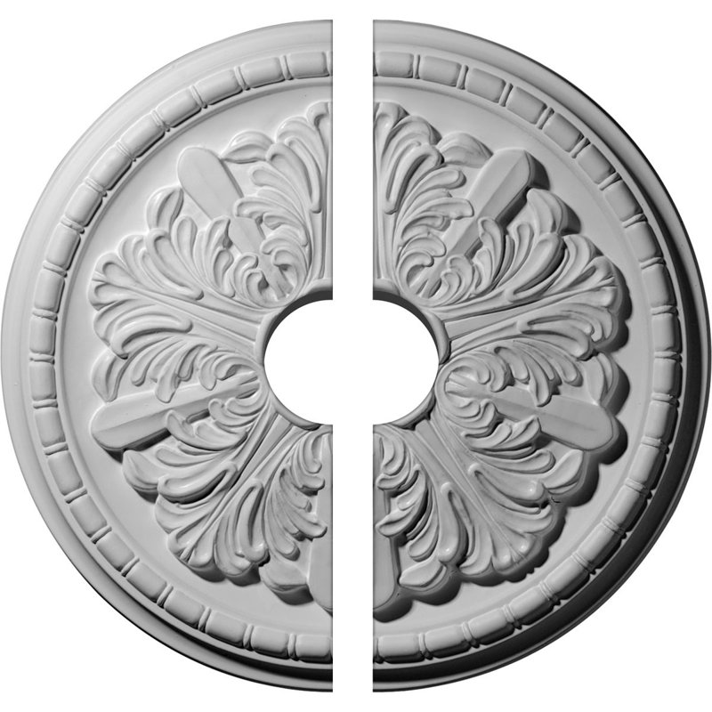 Endurathane Washington Ceiling Medallion, 17 1/8"OD x 3 1/2"ID x 1 1/2"P (Fits Canopies up to 3 1/2"), Two Piece, Factory Primed