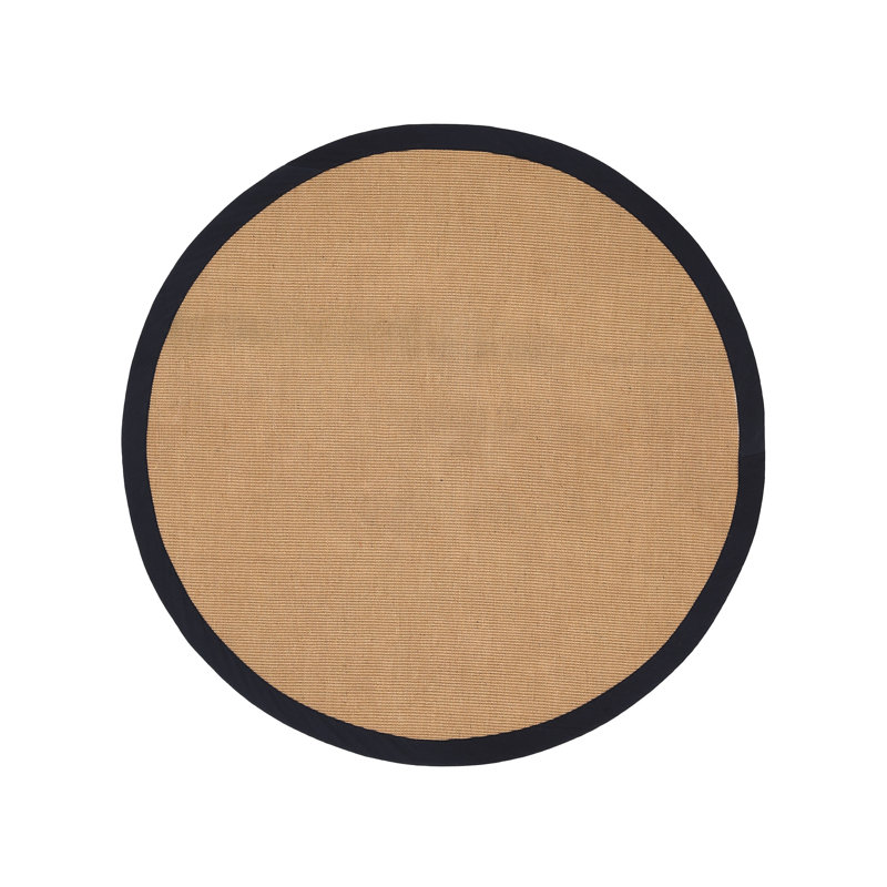 Sisal Hand Woven Black Rug, Round 120cm