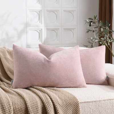 Soft Textured Slub Chenille Solid Cushion Cover Cozy Neutral Farmhouse Decorative Pillow Covers
