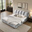 Structure de lit tapissier très grand, style minimaliste moderne avec tête de lit éponge compressée dodue, velours brillant et repose-pieds robuste-731593557