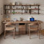 Bureaux rectangulaires en bois massif brun clair-107293676
