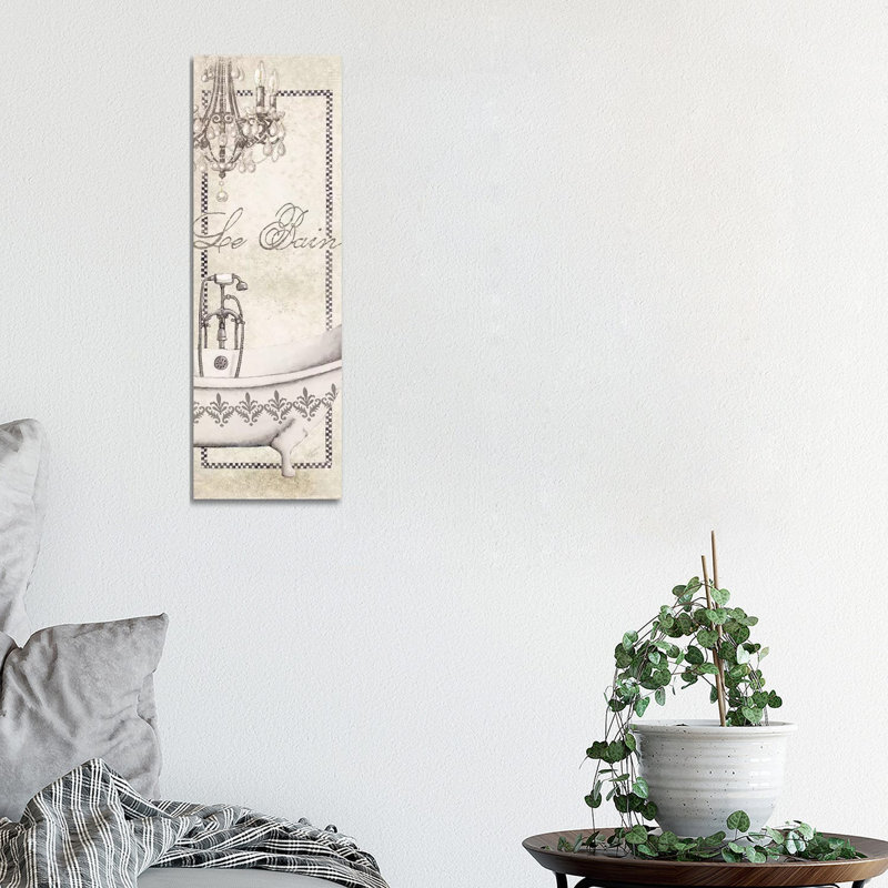 Fleur De Lis Bath Panel II by Marie Elaine Cusson - Wrapped Canvas Panoramic Print, 30.48 cm H x 91.44 cm W x 3.175 cm D