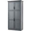 Grande armoire de rangement avec 4 portes, 2 tablettes de porte, 8 plateaux coulissants et une tablette réglable-93797766
