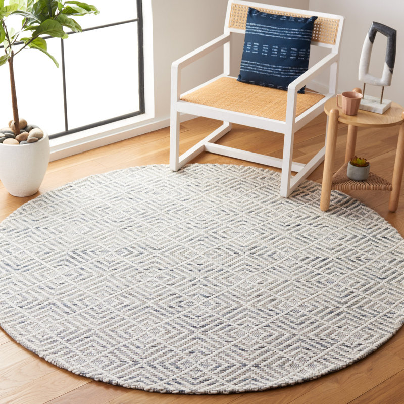 Tapis ivoire / noir Demekia 425, Rond 6 pi