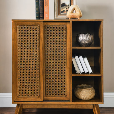 Modern Cabinet With Adjustable Shelf & Solid Wood Construction For Bathroom - Style Kitchen