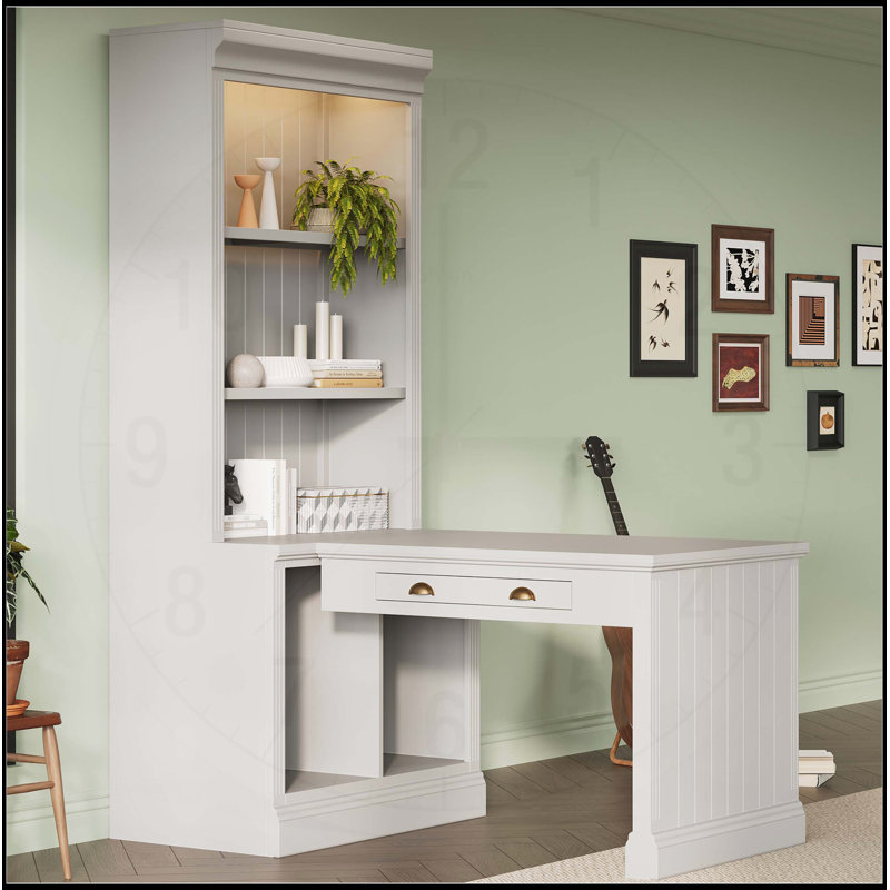 83.4"Tall Bookshelf with Writing Desk