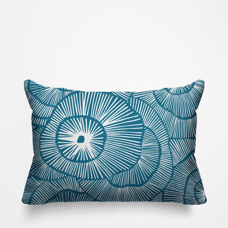 Coussin décoratif intérieur / extérieur Flower Burst, Turquoise
