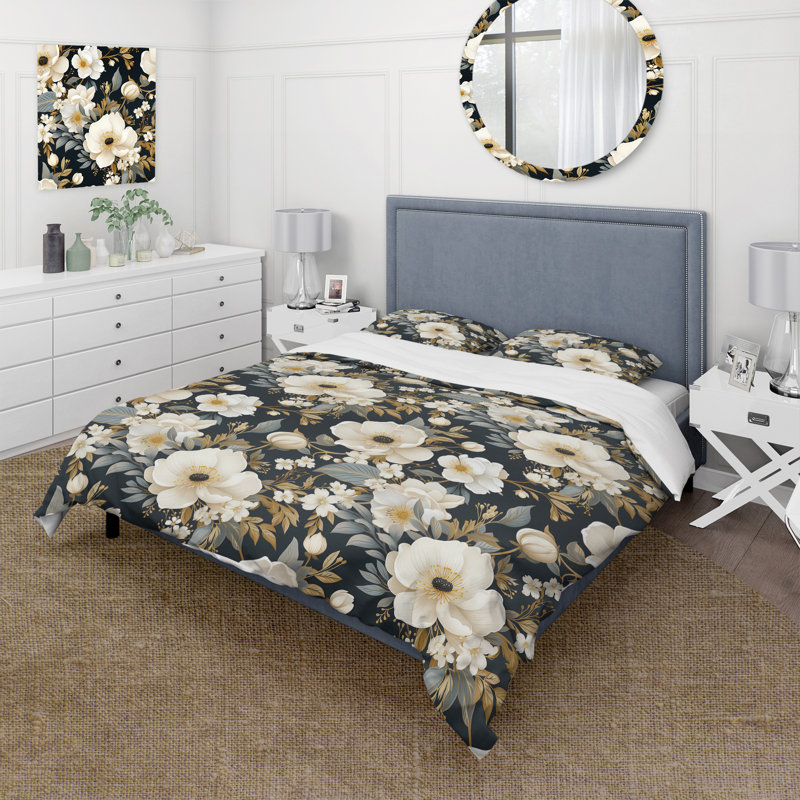 Ensemble de housse de couette Vintage Classic Beige Floral Paradise I - Floral