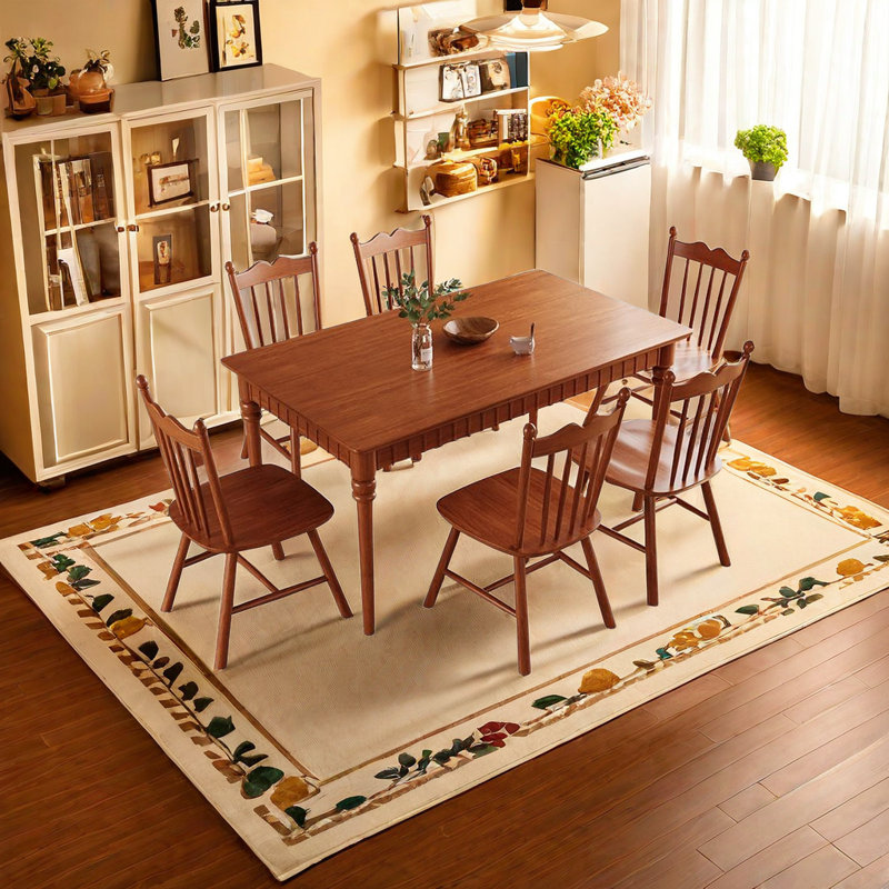 Solid wood dining table rectangular American retro