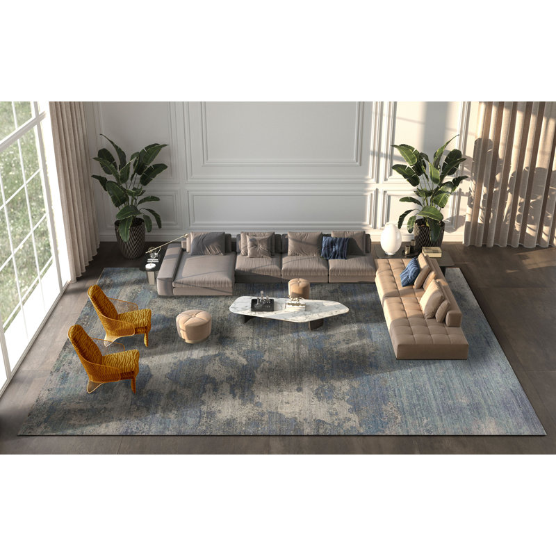 Leonardo Hand Knotted Wool Abstract Indoor Rug, Rectangle 8' x 10'
