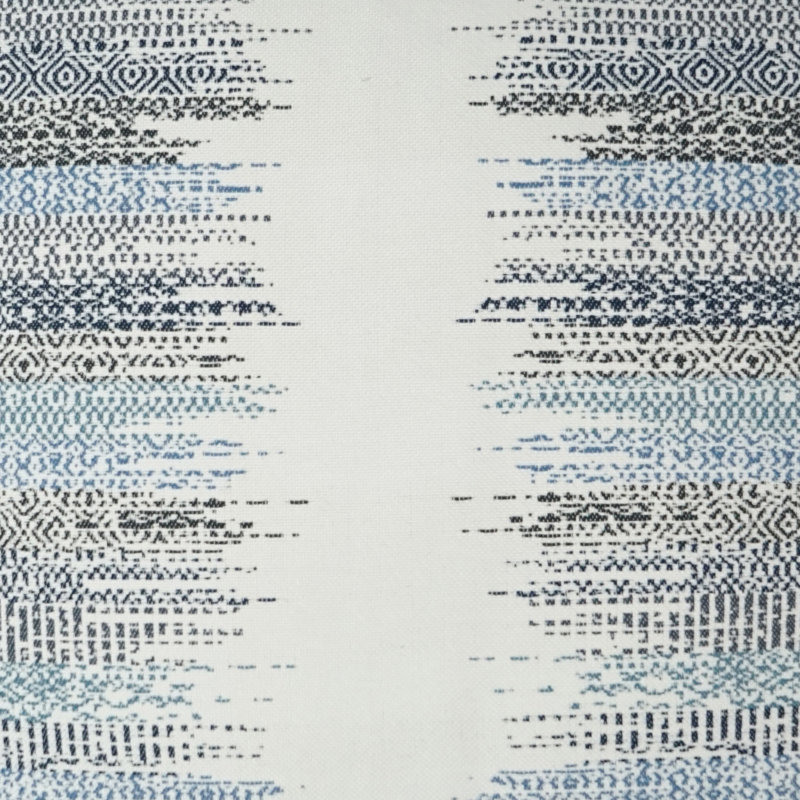 Coussin décoratif Fontana, Bleu / blanc / noir, Carré 20 po