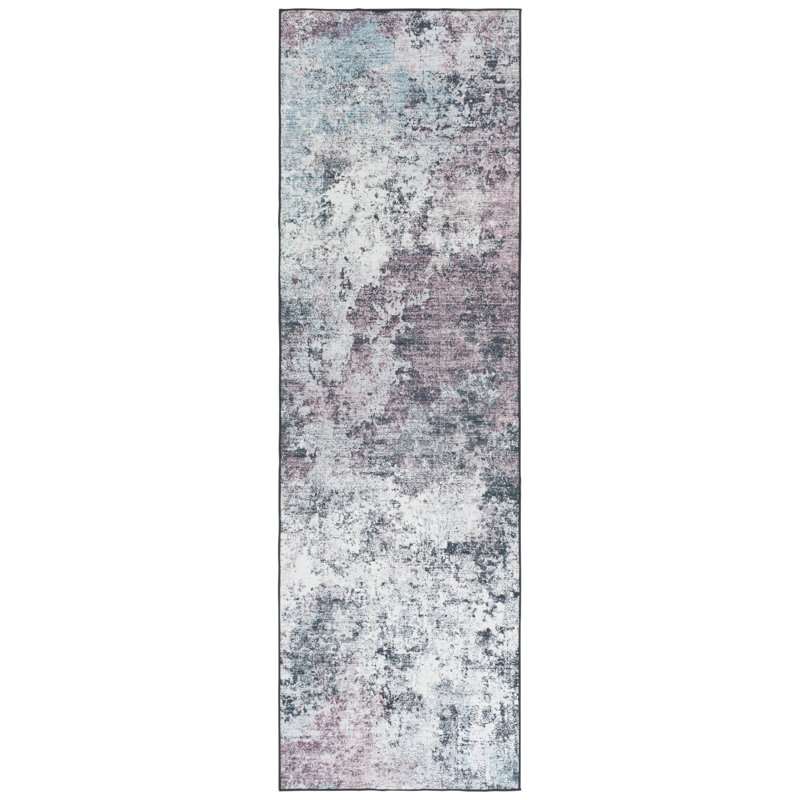 Tapis Malibu 943 en prune / noir, Tapis de couloir 2 pi 6 po x 8 pi