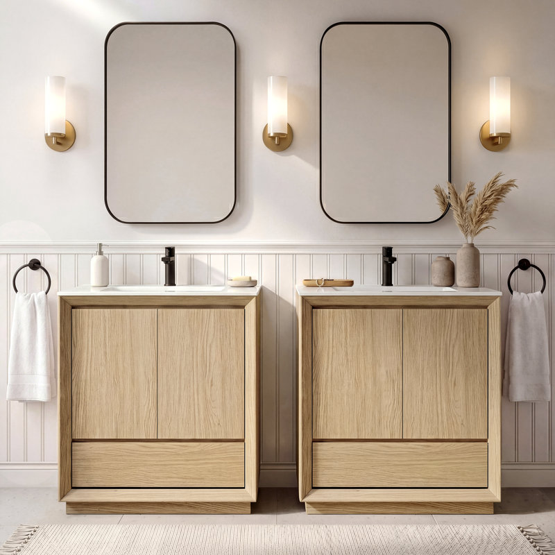 Meuble-lavabo avec lavabo en bois 30 po Almaraz