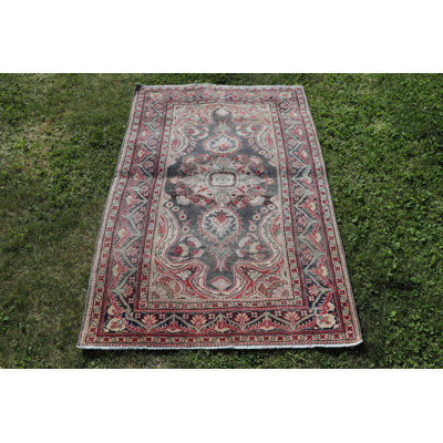 Vintage Turkish Small Rug in Brown Ideal for Bedroom Spaces - Antique Anatolian Door Mat