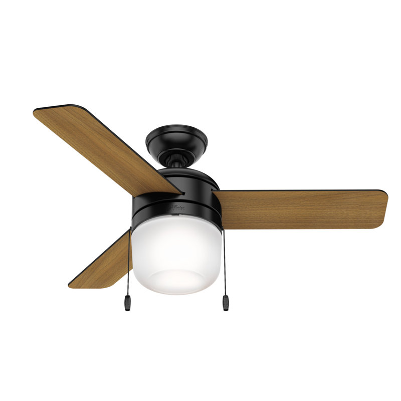42" Acumen 3 - Blade LED Standard Ceiling Fan with Pull Chain and Light Kit Included, Matte Black