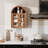 Wall Bathroom Cabinet with Glass Doors, Wood Medicine Cabinet with Adjustable Shelf, Arched Hanging Cabinet for Bathroom, Living room, Walnut-225821139
