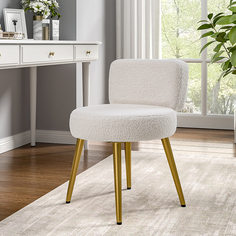 Ackerly Metal Accent Stool, White
