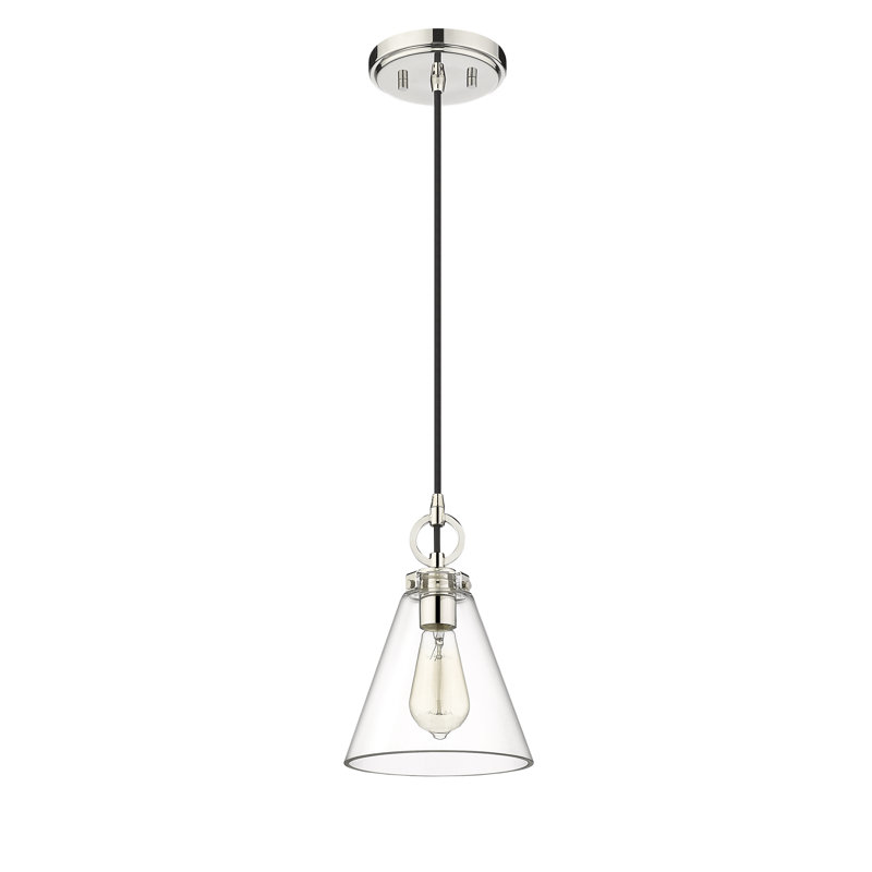 Wales 1 - Light Single Pendant, Polished Nickel, 121.5" H x 8" W x 8" D