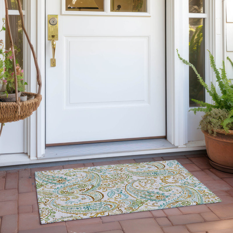 Kinslee Washable Paisley Indoor / Outdoor Rug, Rectangle 1'8" x 2'6"