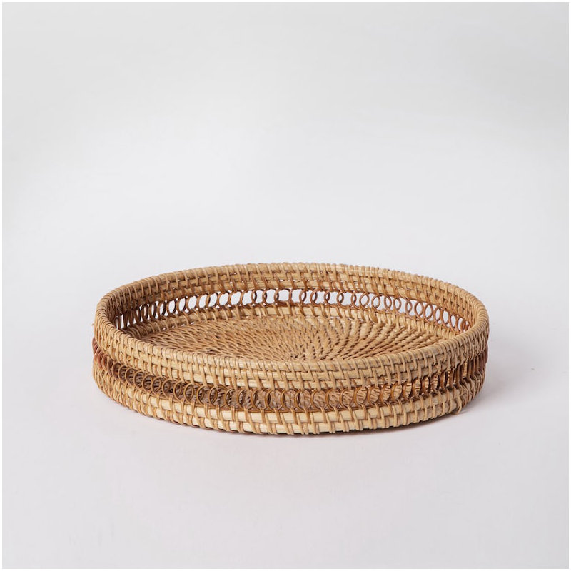 Derk Wicker Tray, 2" H x 9.5" W x 9.5" D