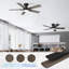 Ventilateur de plafond encastré intérieur et extérieur à 5 pales de 42 po avec lumières à DEL RVB et commande / télécommande, à intensité variable, 6 vitesses-1700693190-1700693185
