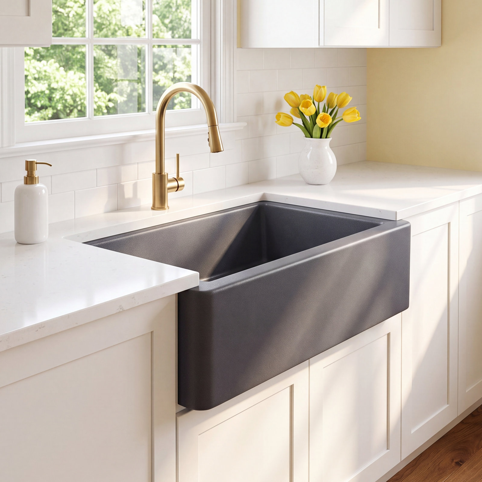 Reinart 30" Farmhouse Kitchen Sink, Black