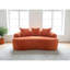 Canapé incurvé de 165 cm (65,11 po), rouge orangé, coussins à ressorts ensachés, 3 coussins décoratifs, aucun assemblage requis, ajout élégant à la pièce, assise confortable orange pour la lecture