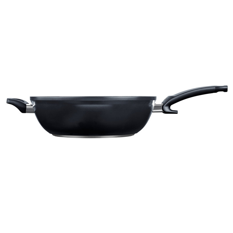 Wok anti-adhésif en céramique de 12,6 pouces Fissler Ceratal Comfort, noir orbite, fabriqué sans Pfas