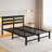 Full Size Heavy Duty Platform Bed Frame with Headboard, USB Charging & LED Lights, Steel Slats, Black-730070434-730070437