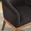 Chaises de salle à manger demi-tonneau rembourrées de style Mid-Century avec accoudoirs, chaises de cuisine et de salle à manger en lin de ferme avec structure en bois franc naturel, chaises d'appoint l 19 po