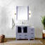 Meuble-lavabo pour salle de bain 42 po X P 18,25 po D, avec armoire latérale, plateau en céramique blanche et Miroir-630357172