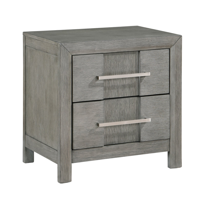 Table de chevet moderne 2 grise pour organisation de chambre à coucher avec attrait contemporain