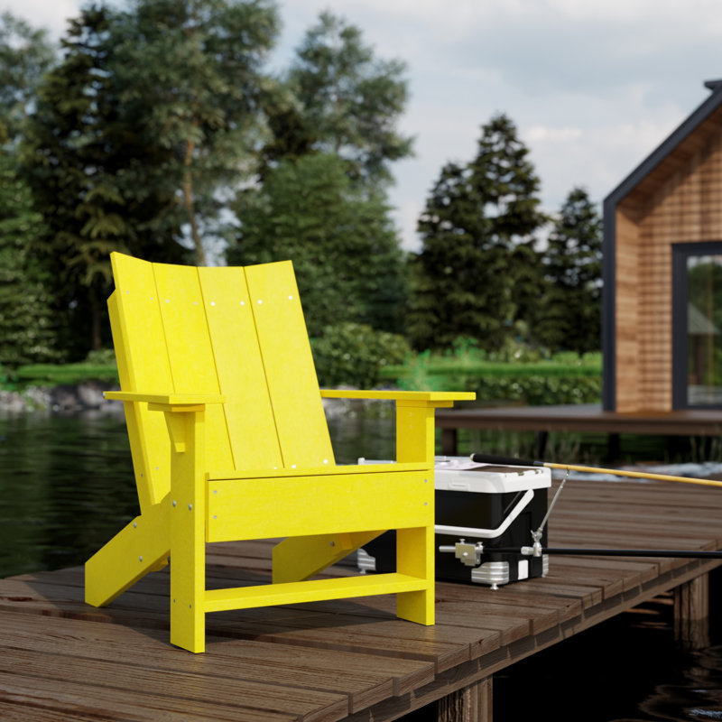 Contemporary Adirondack Chair, Lemon Yellow