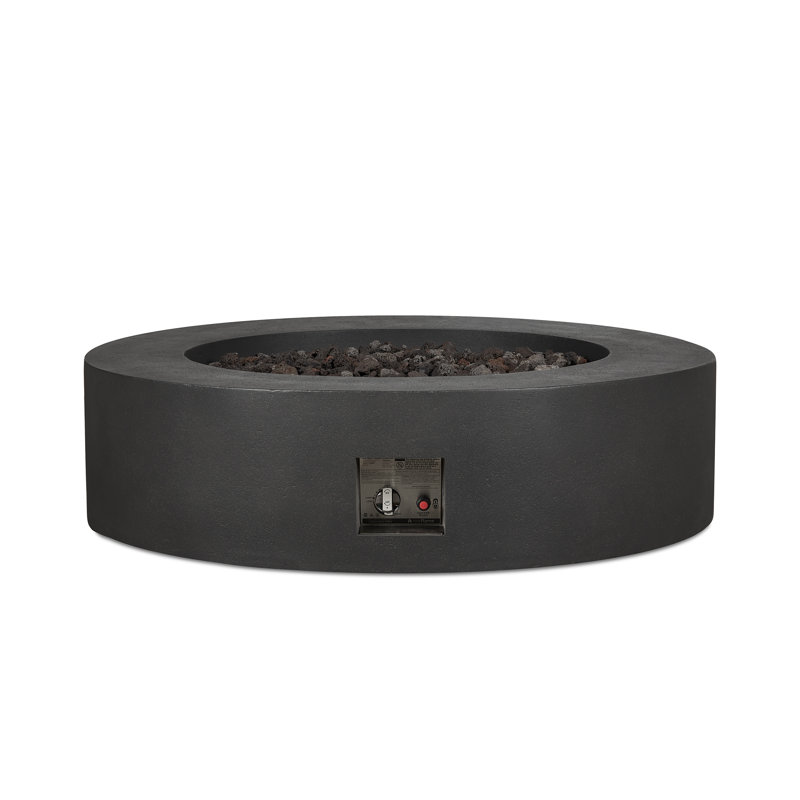 La Valle Concrete Propane Fire pit Table, Carbon