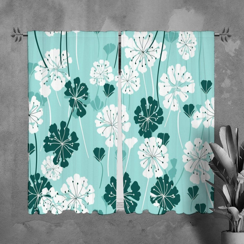 Rideaux à motif floral - 6090, L 20 po x L 82 po