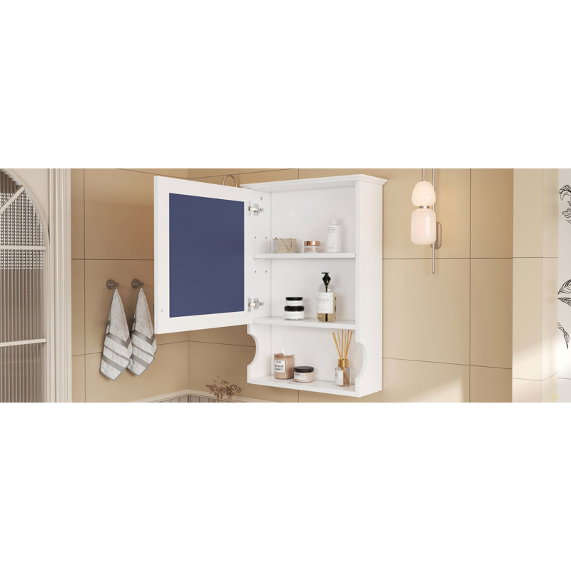 Armoire de rangement de salle de bain murale 20 "avec miroir, rangement mural avec porte, armoire à pharmacie murale à miroir