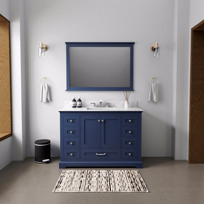 Single Bath Vanity 48 In. W X 22 In. D, With Carrara Marble Top