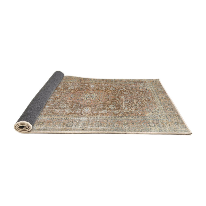 Tapis beige/rouge traditionnel Barbados, Rond 8 pi