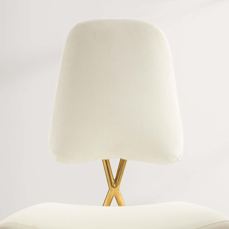 Modway Ponder Performance Velvet Bar Stool, Ivory, Counter Stool (26.5" Seat Height)